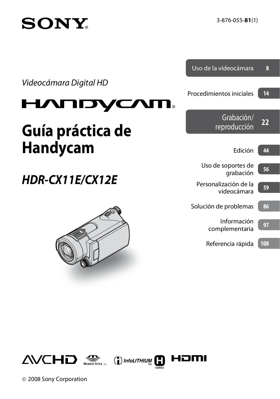 Sony HDR-CX12E User Manual