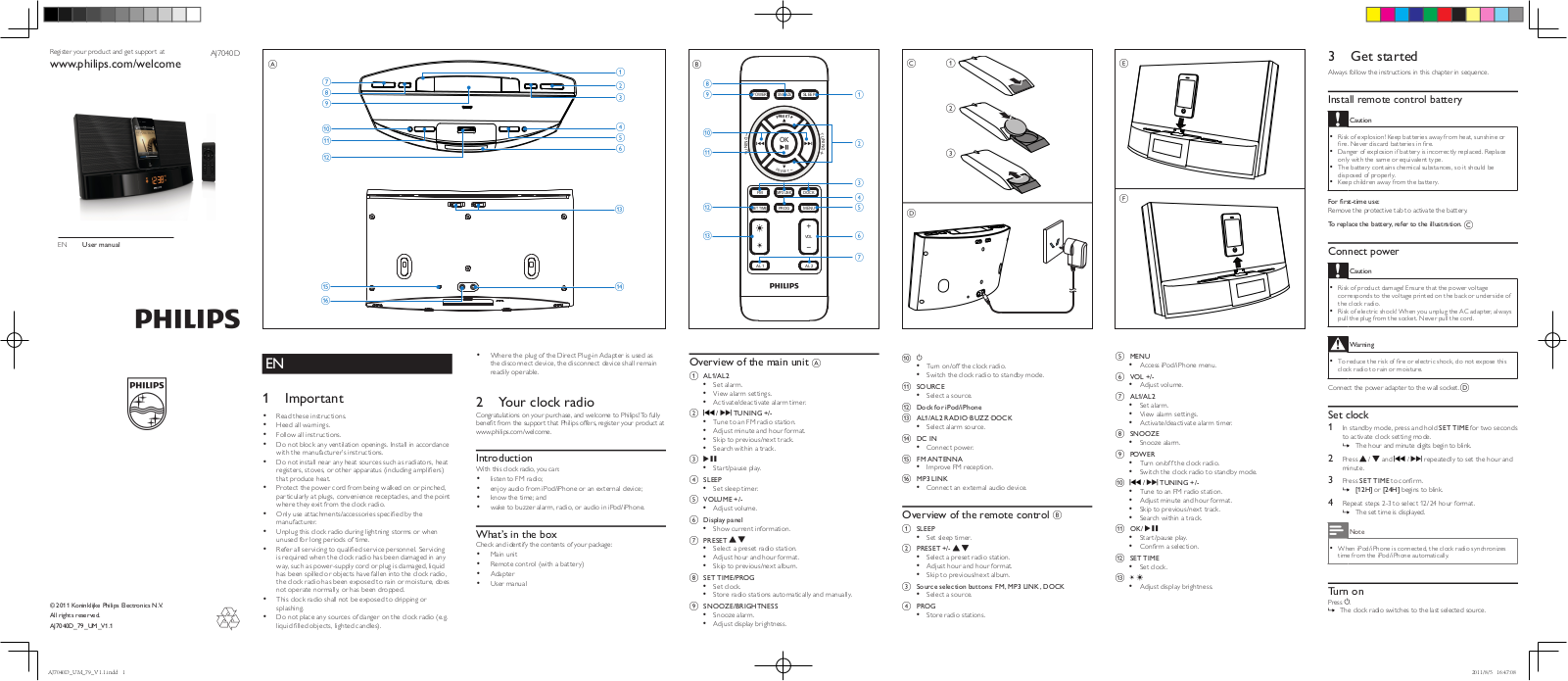 Philips AJ7040D/79, AJ7040D User Manual