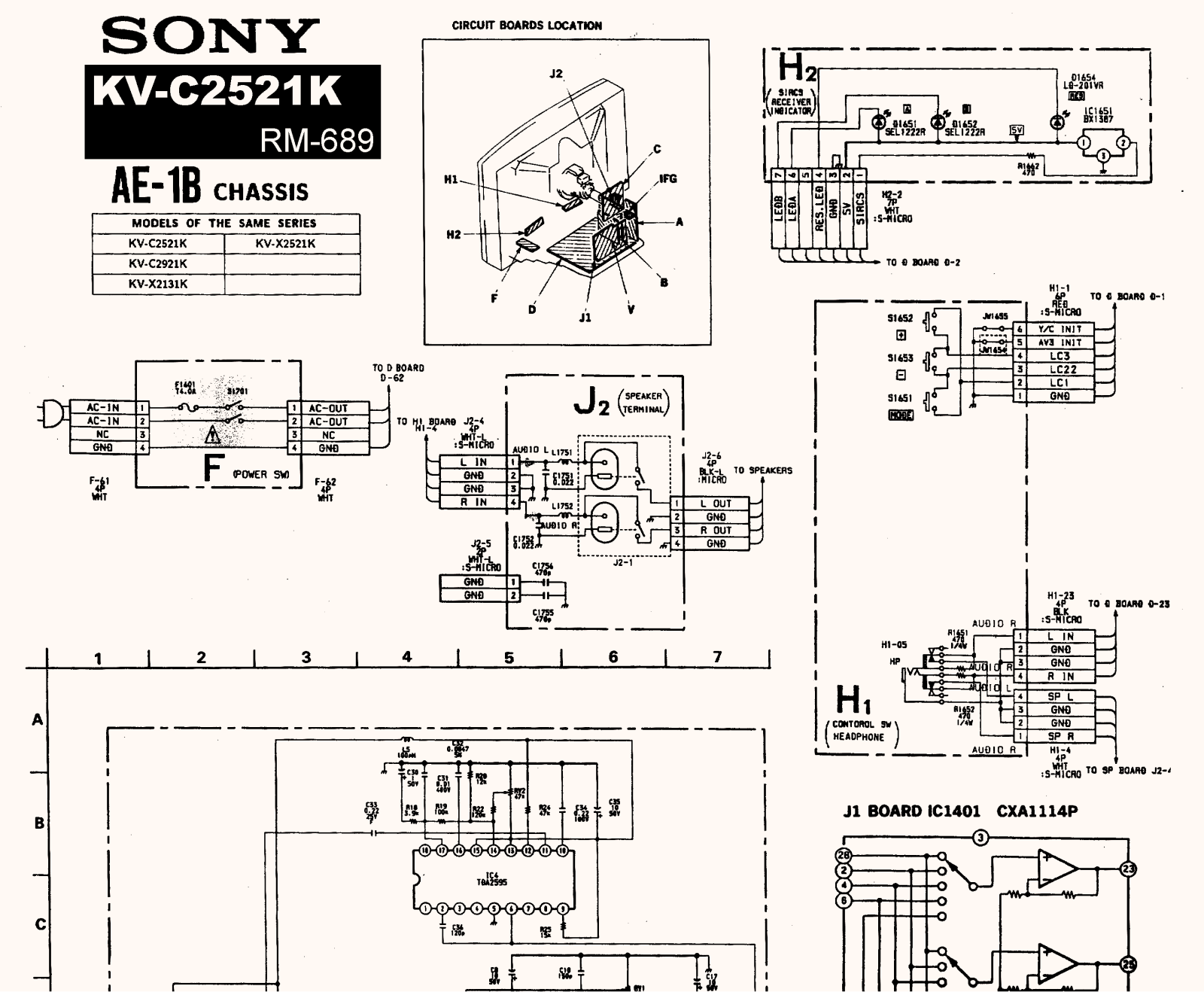 Sony KV-C2521 Schematic