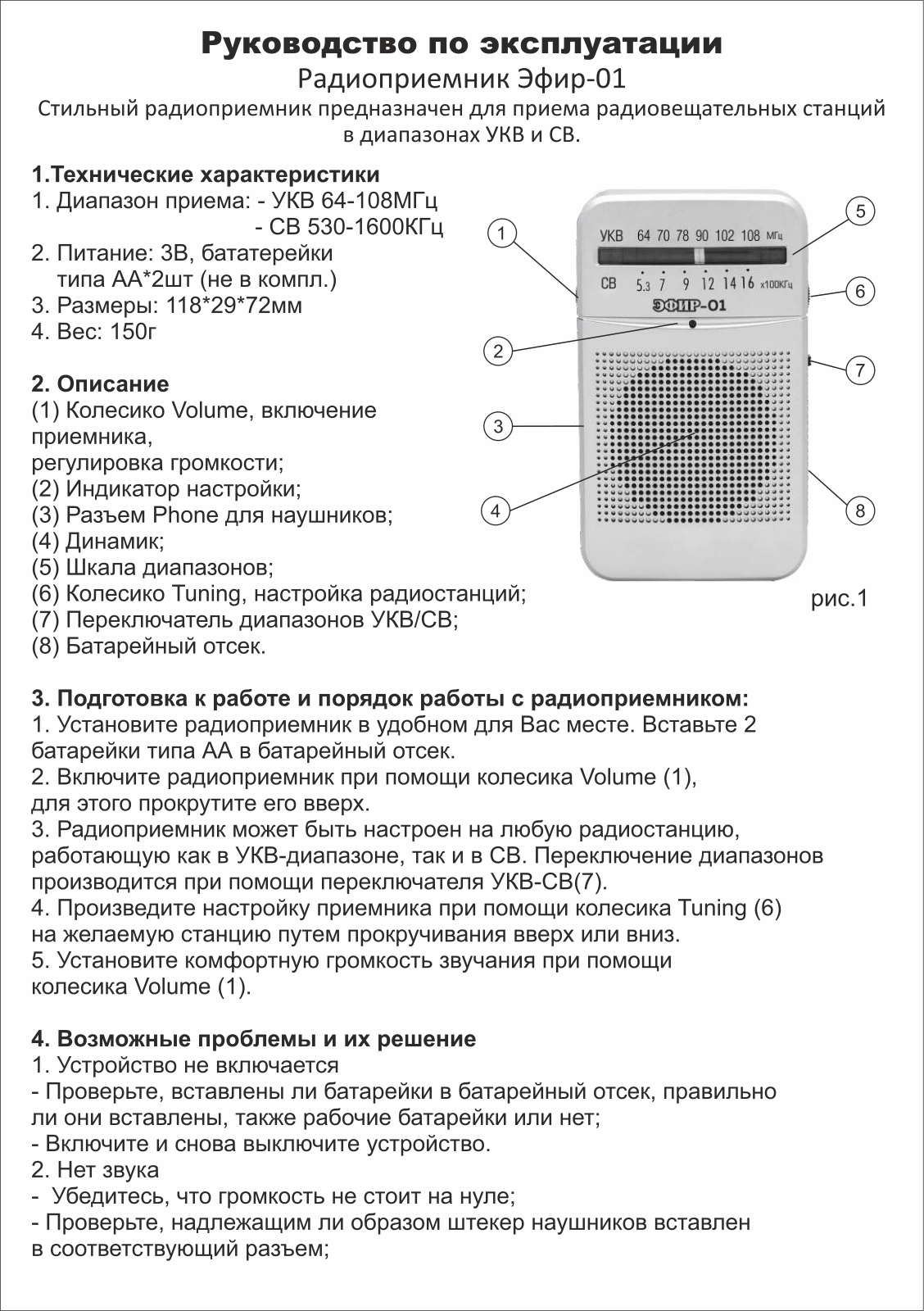 Сигнал Эфир-01 User Manual