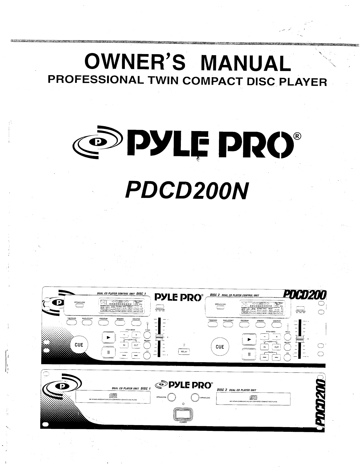 PYLE Audio PDCD200N Owner's Manual