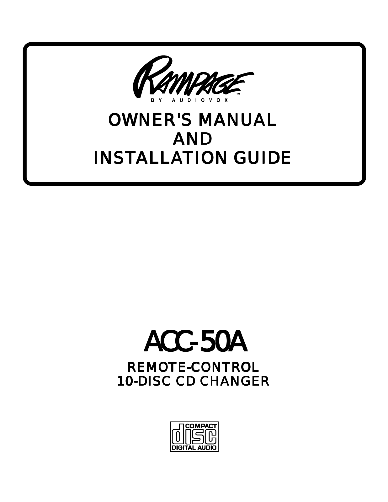 Audiovox ACC-50A User Manual