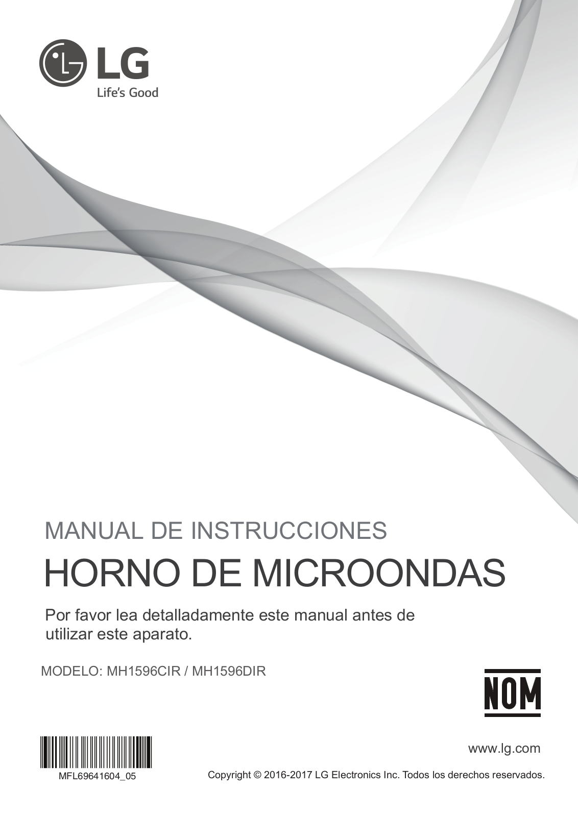 LG MH1596CIR Owner's Manual