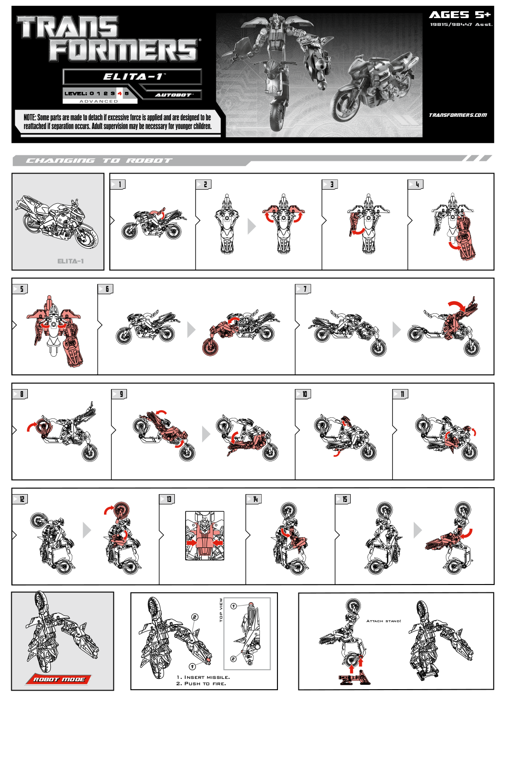 HASBRO Transformers Elita - 1 User Manual