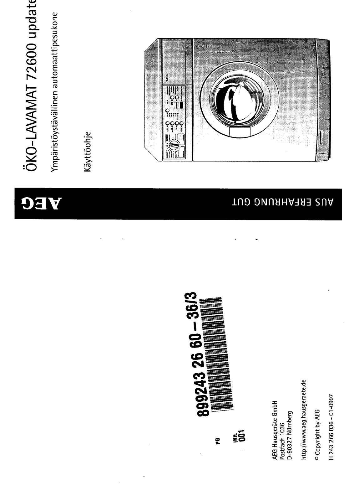 AEG LAV74500, LAV72600, LAV72600UPDATE User Manual