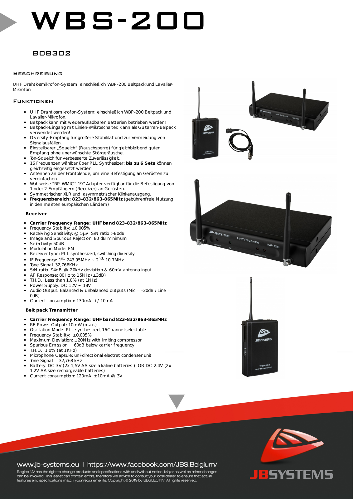 JB Systems WBS-200 User Manual