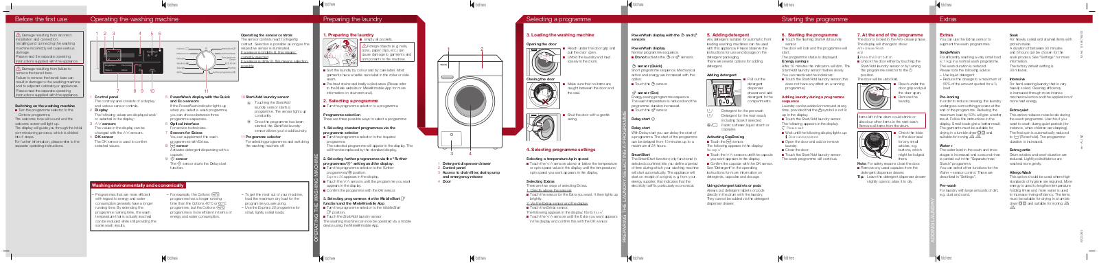 Miele WCG 360 Brief operating instructions