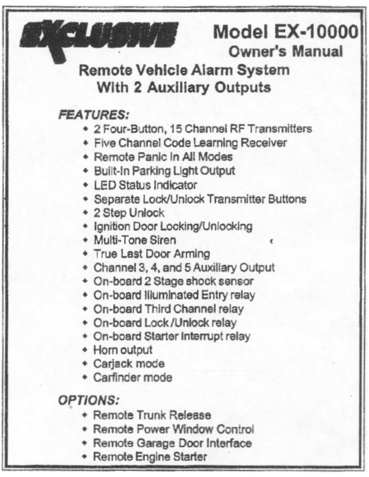 Audiovox 104R User Manual