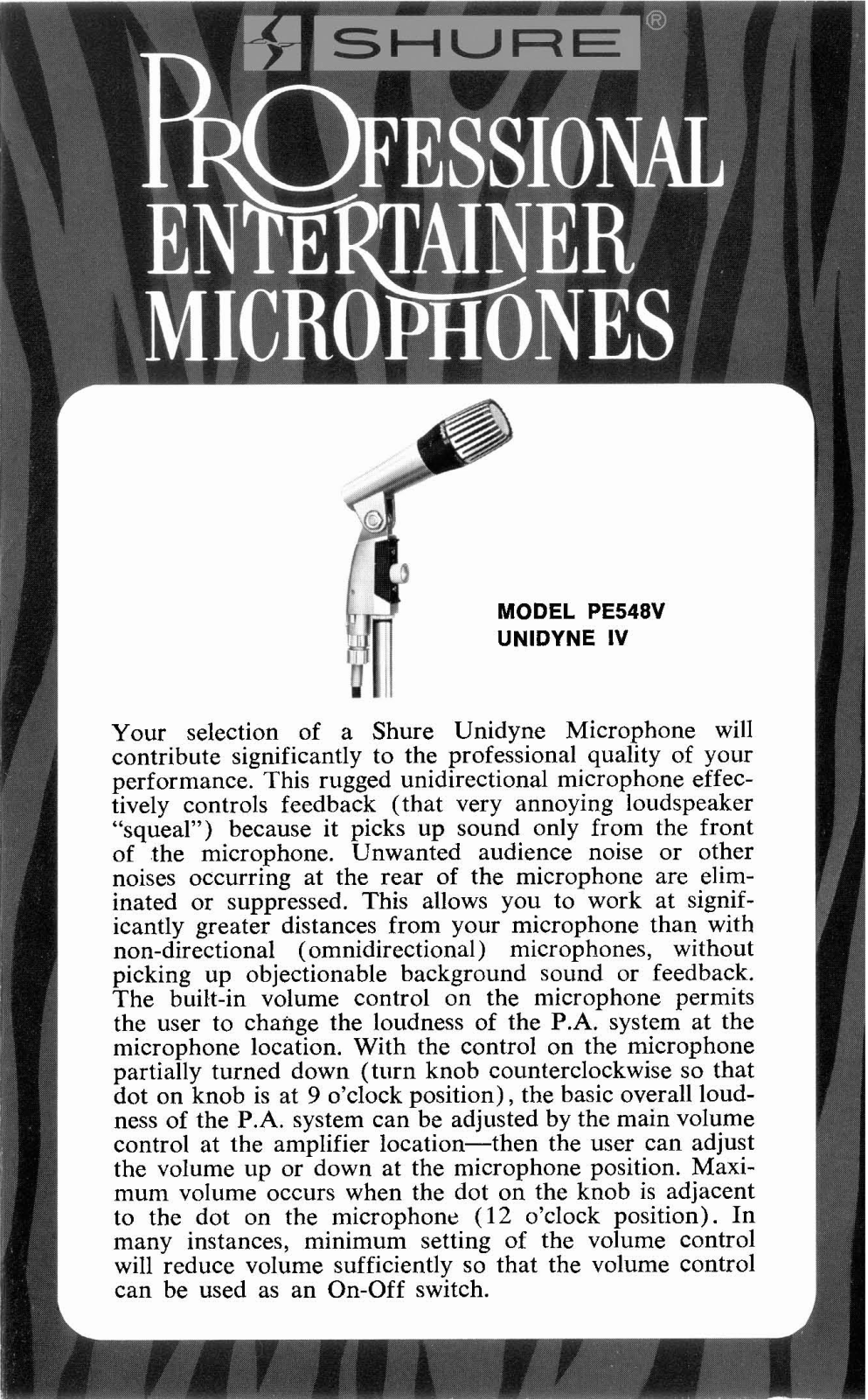 Shure PE548V User Guide - ManualMachine.com