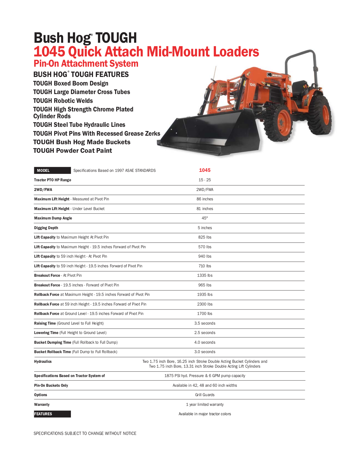 Bush Hog 1045 User Manual