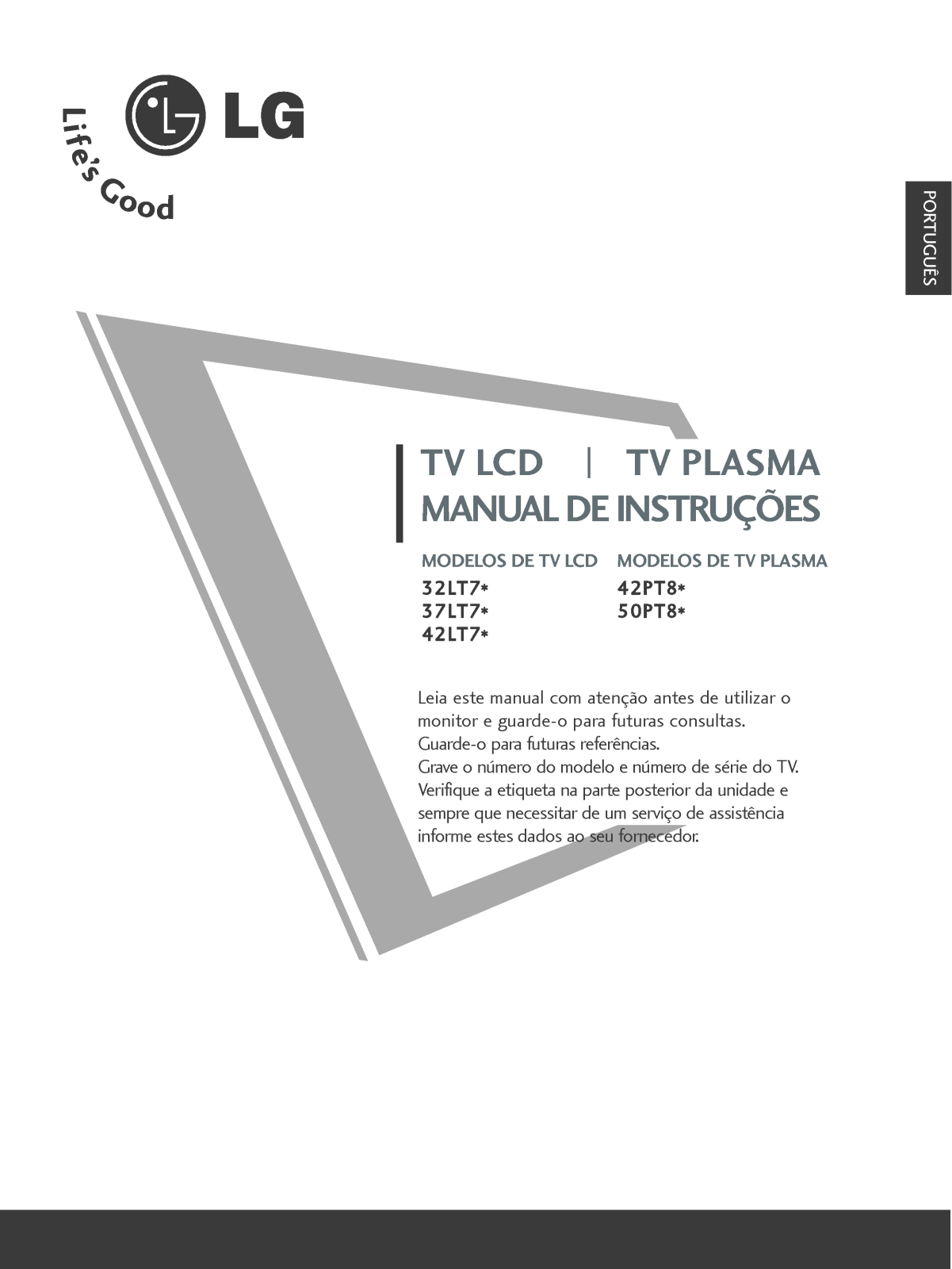 Lg 42PT8, 50PT8, 32LT7, 37LT7, 42LT7 User Manual