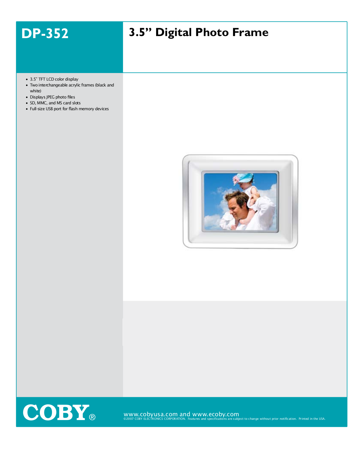 Coby DP-352 Brochure