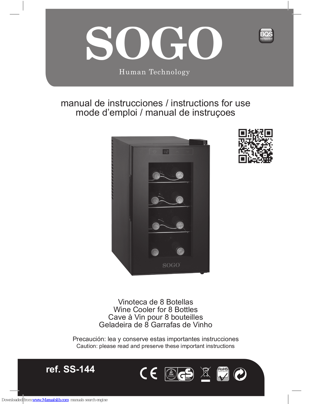 SOGO SS-144 Instructions For Use Manual