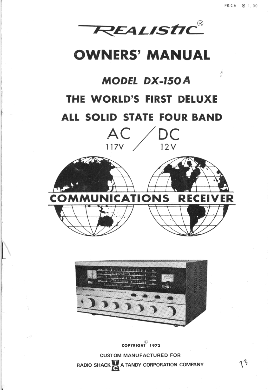 Realistic DX-150A User Manual