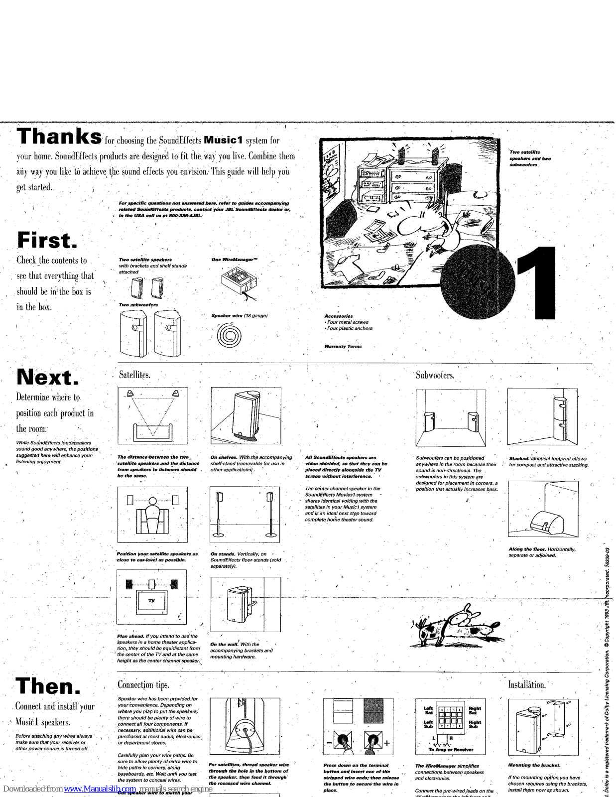 JBL SoundEffects Music1 Owner's Manual