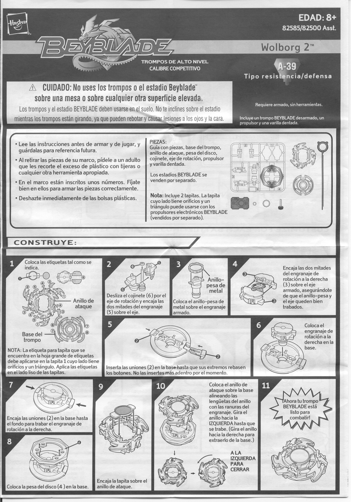 HASBRO Beyblade Tops Wolborg 2 User Manual