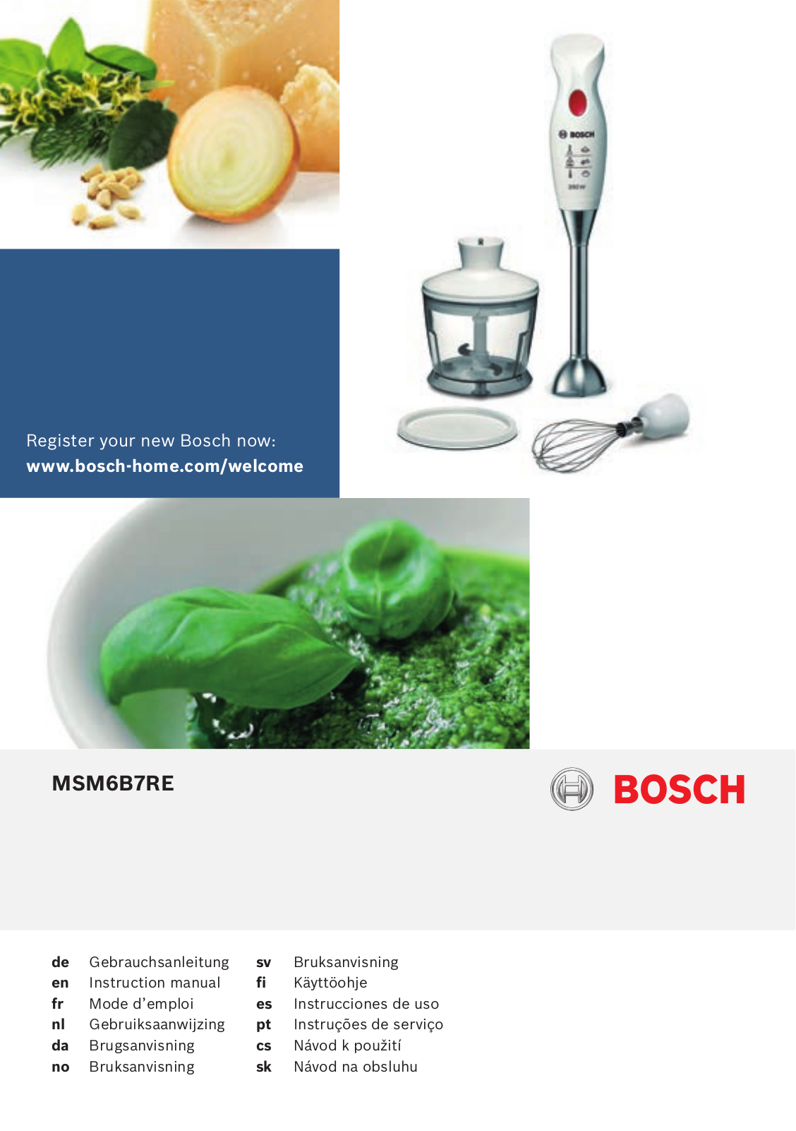 Bosch MSM6B7RE operation manual