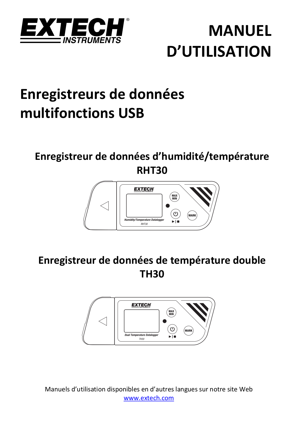 Extech RHT30, TH30 User guide