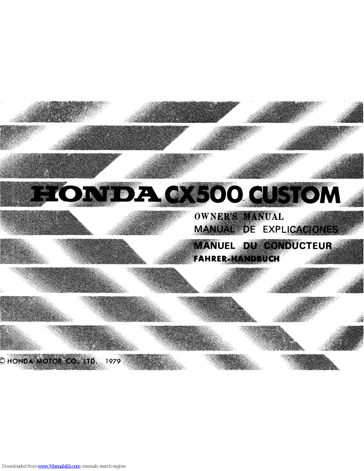 Honda CX500 CUSTOM (1980) Owner's Manual