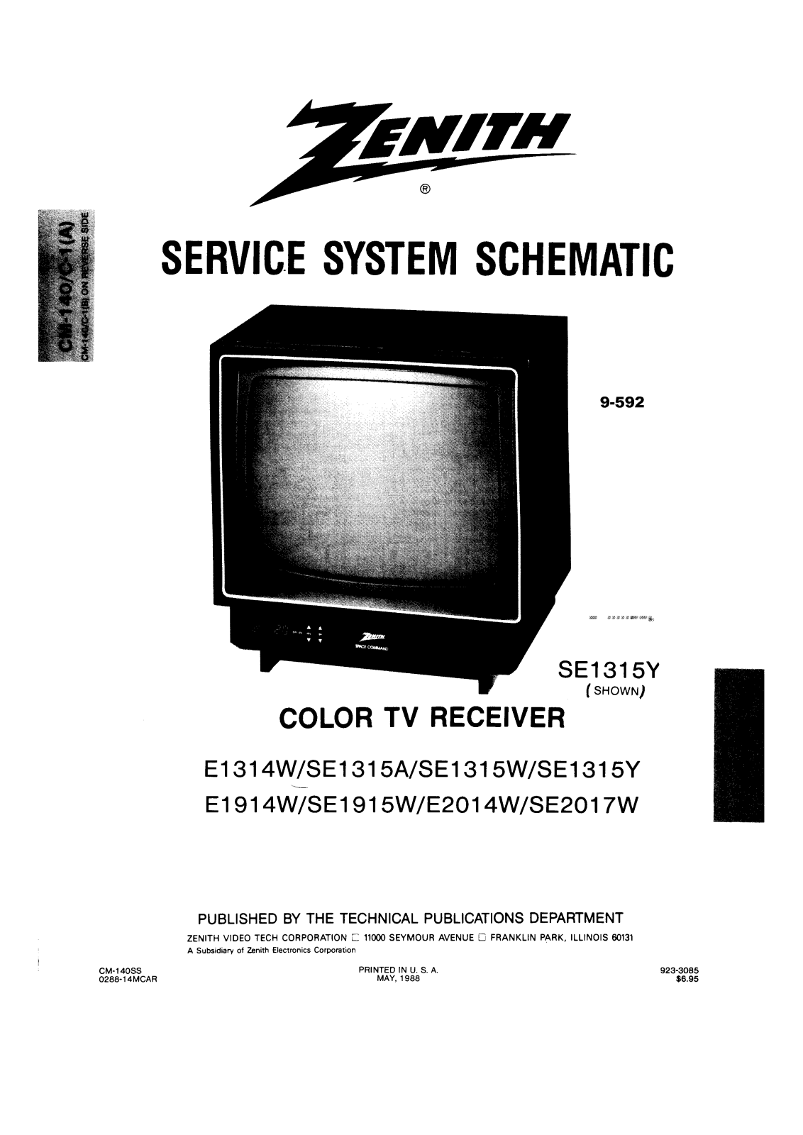 ZENITH 9-592 Service Manual