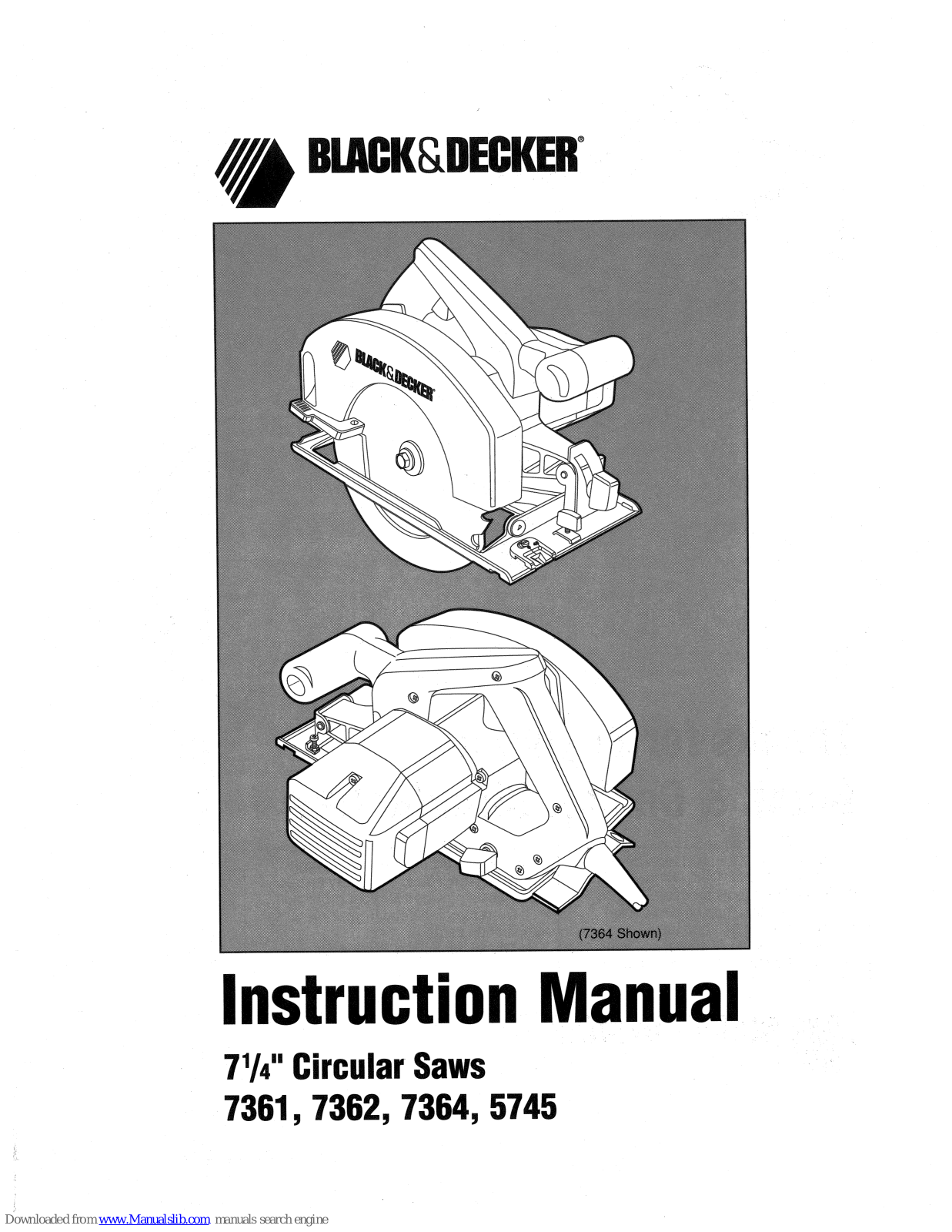 Black & Decker 7361, 7362, 7364, 5745 Instruction Manual