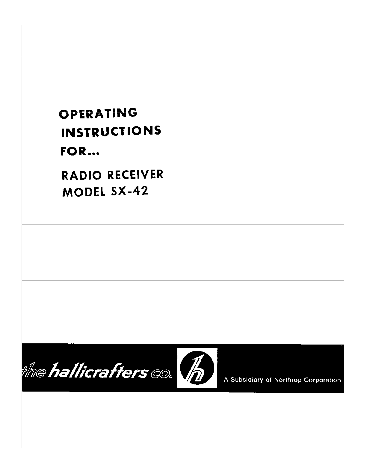 HALLICRAFTER SX-42 User Manual