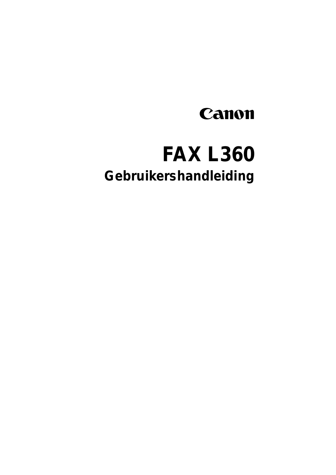 Canon FAX-L360 User Manual