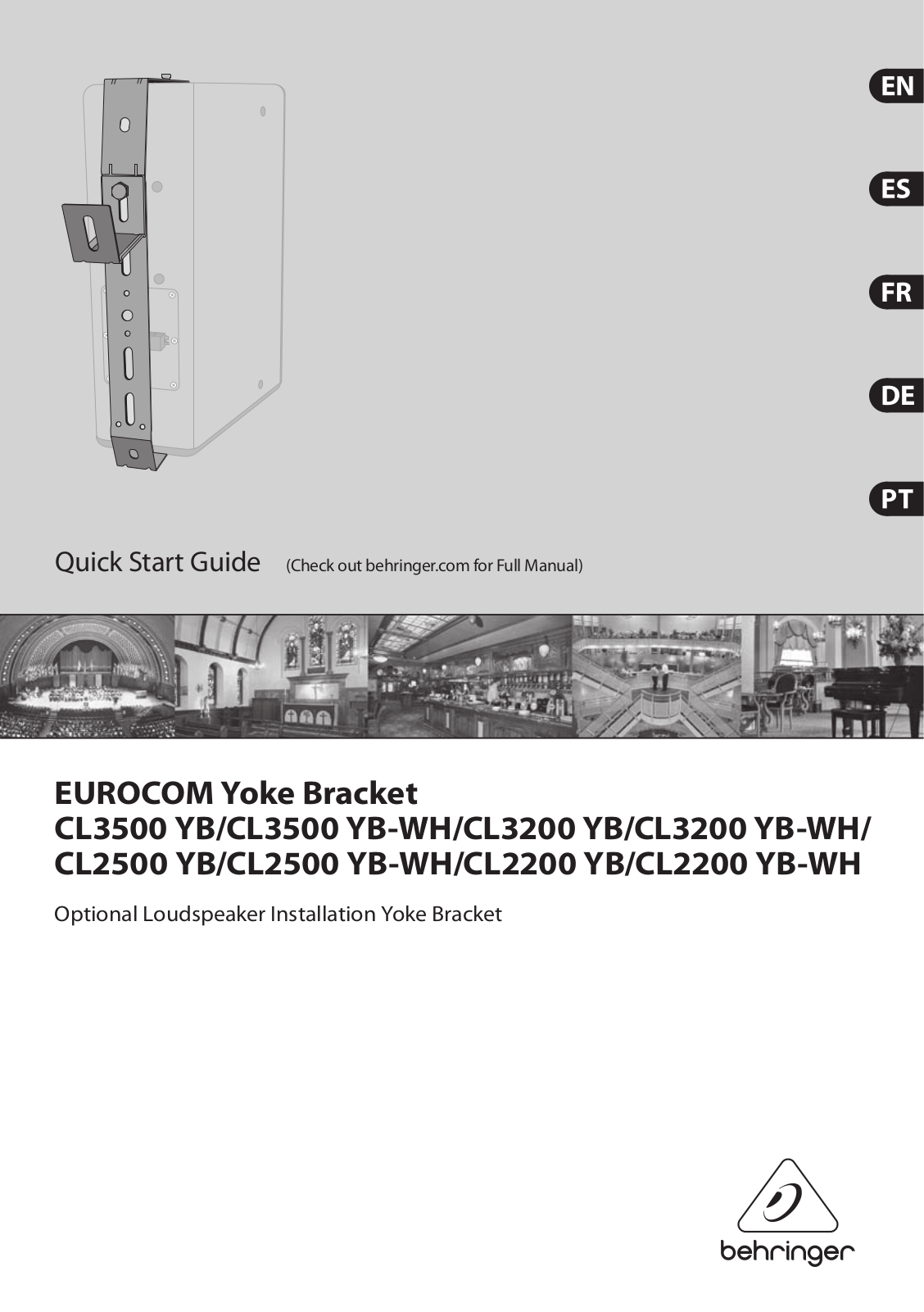 Behringer CL2200YB, CL2200YB-WH, CL2500YB, CL2500YB-WH, CL3200YB Quick Start Guide