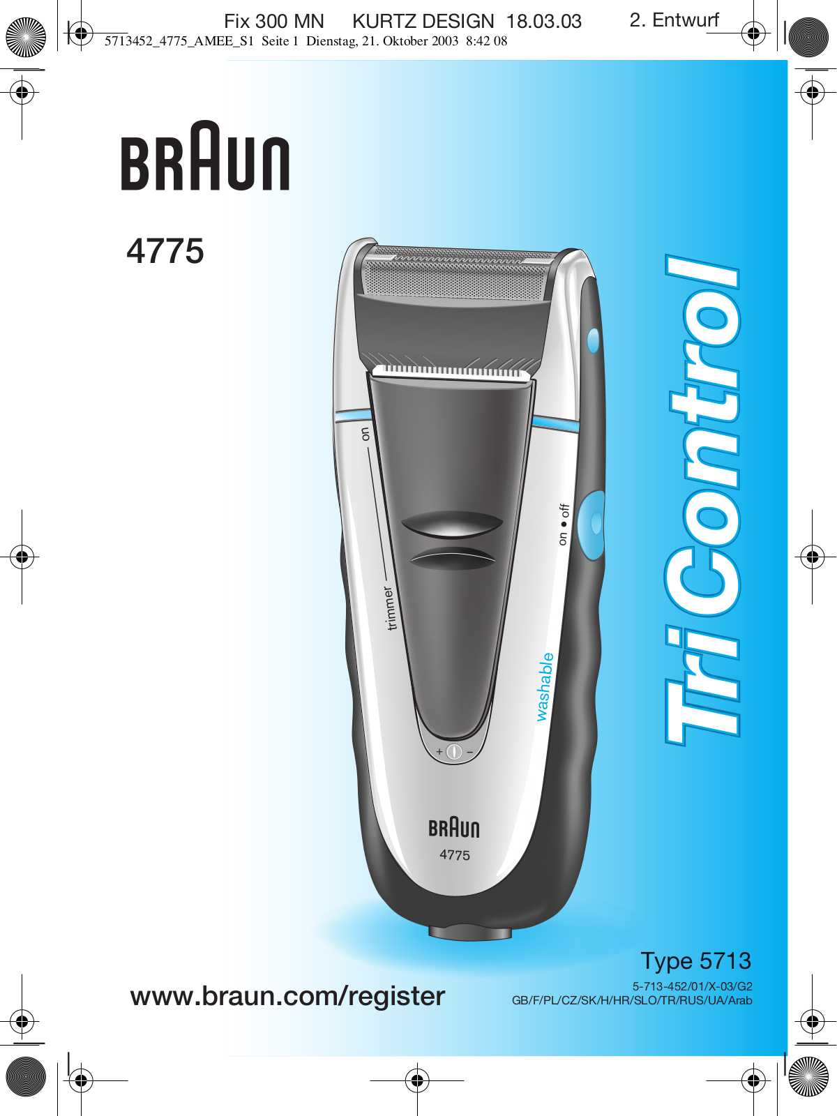 Braun TriControl 4775 User Manual