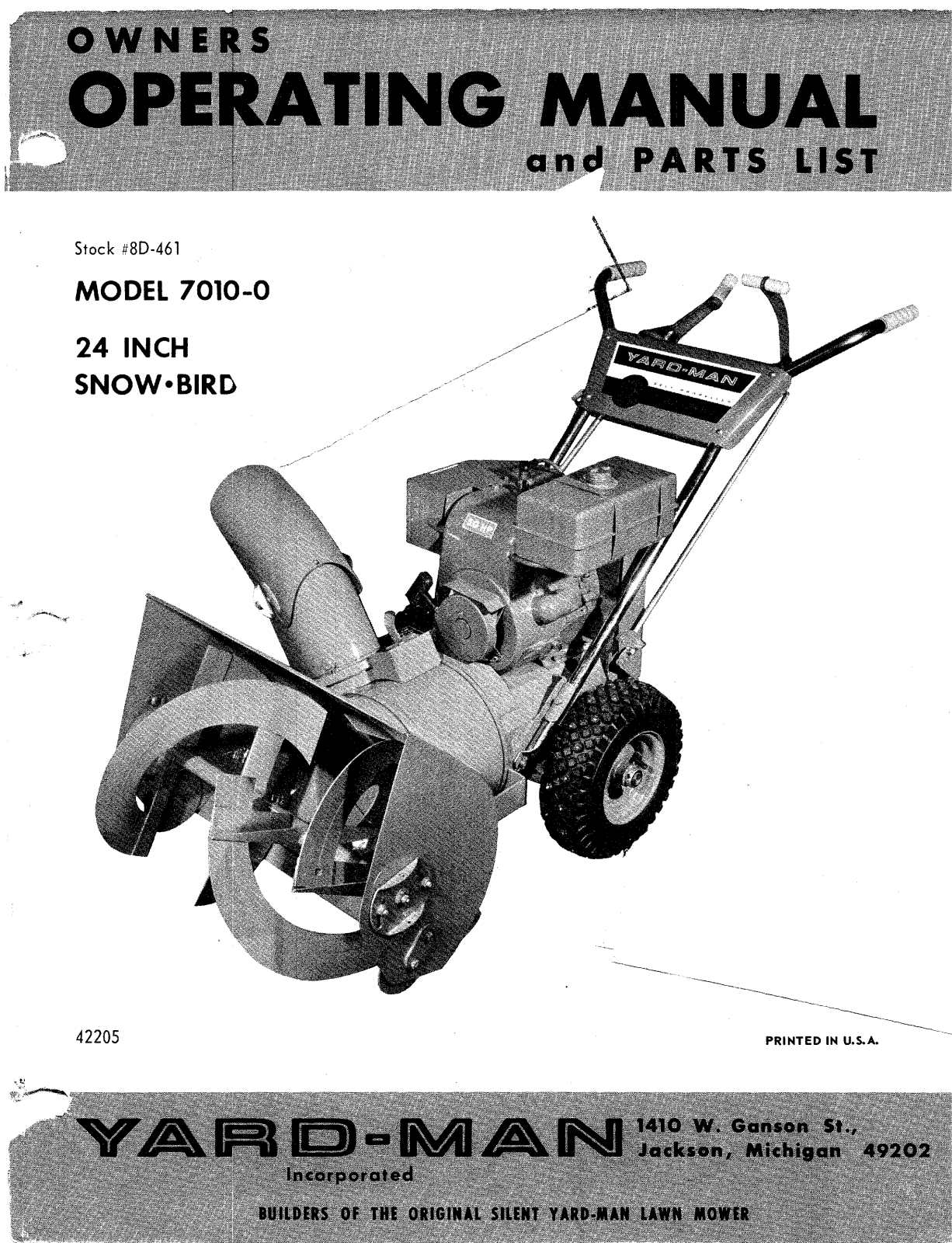 yard-man 7010-0 operators Manual