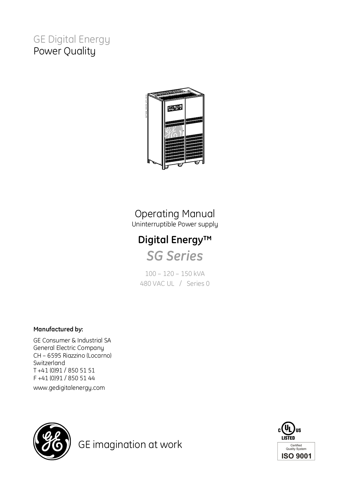 GE Industrial Solutions 100 – 120 – 150 kVA Operating Manual