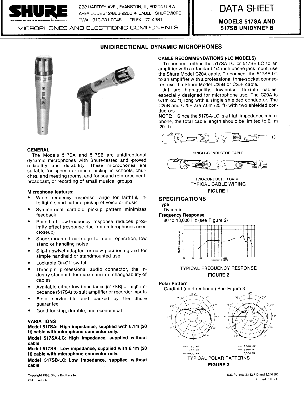 Shure 517SA User Guide