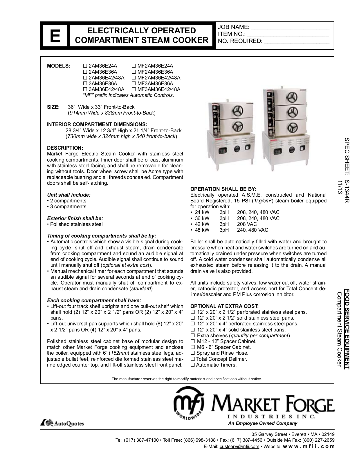 Market Forge 2AM36E24A User Manual