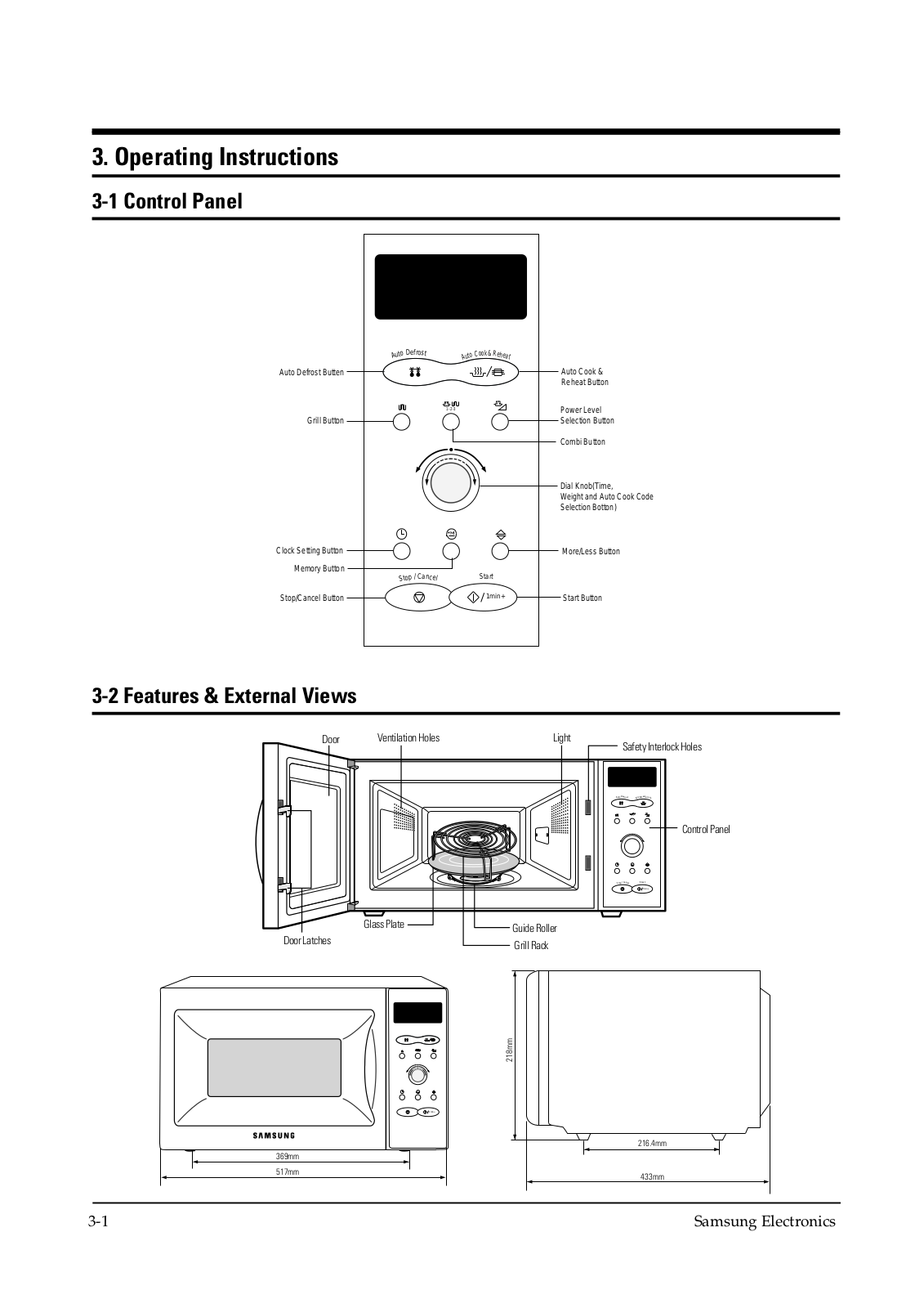 Samsung CE957, CE957GR-BWT Operating Instructions