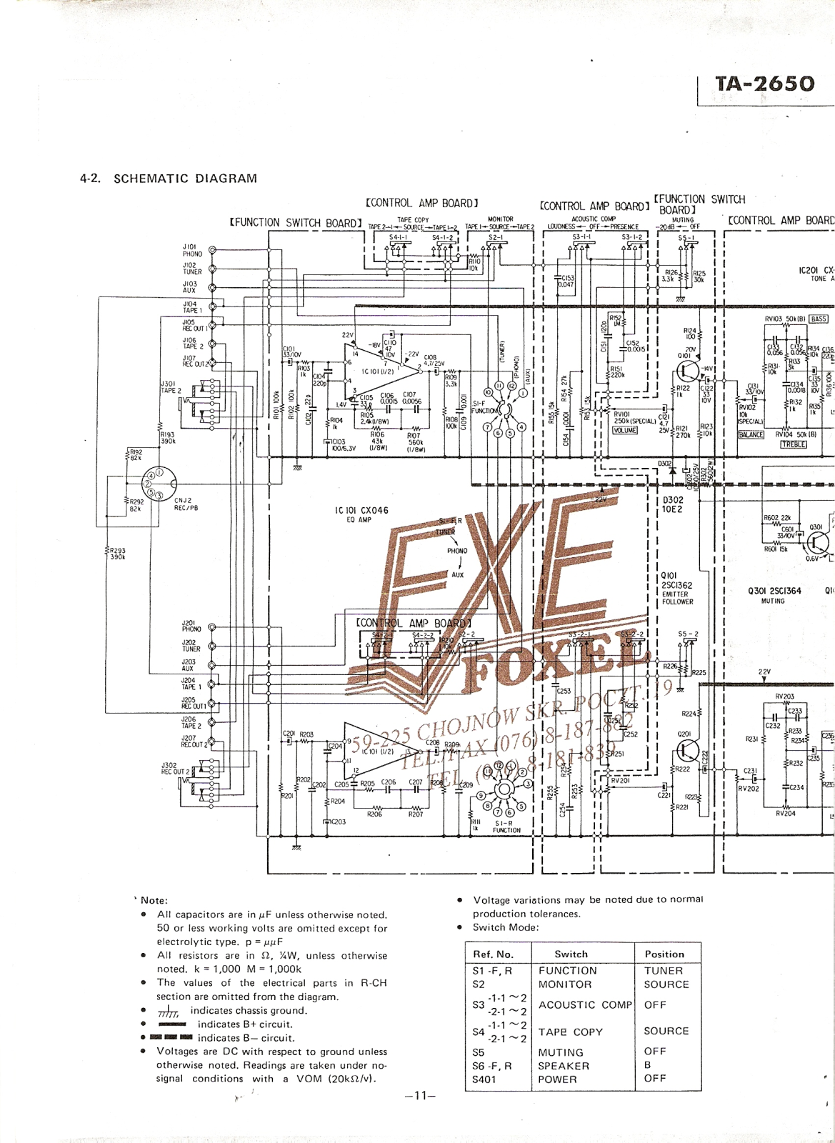 Sony TA-2650 Service manual