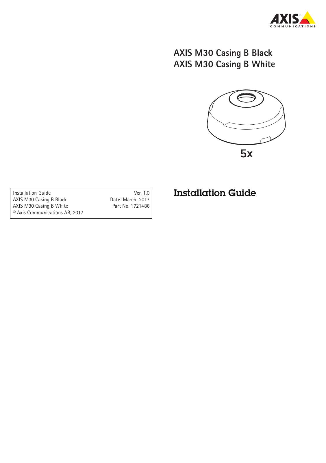 Axis M30 Installation Guide