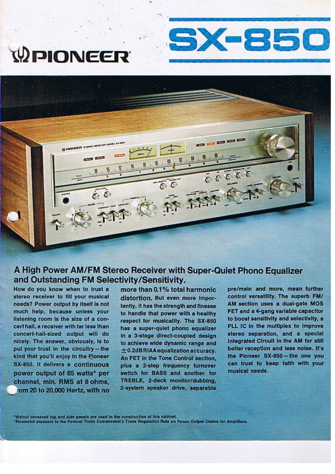 Pioneer SX-850 Brochure