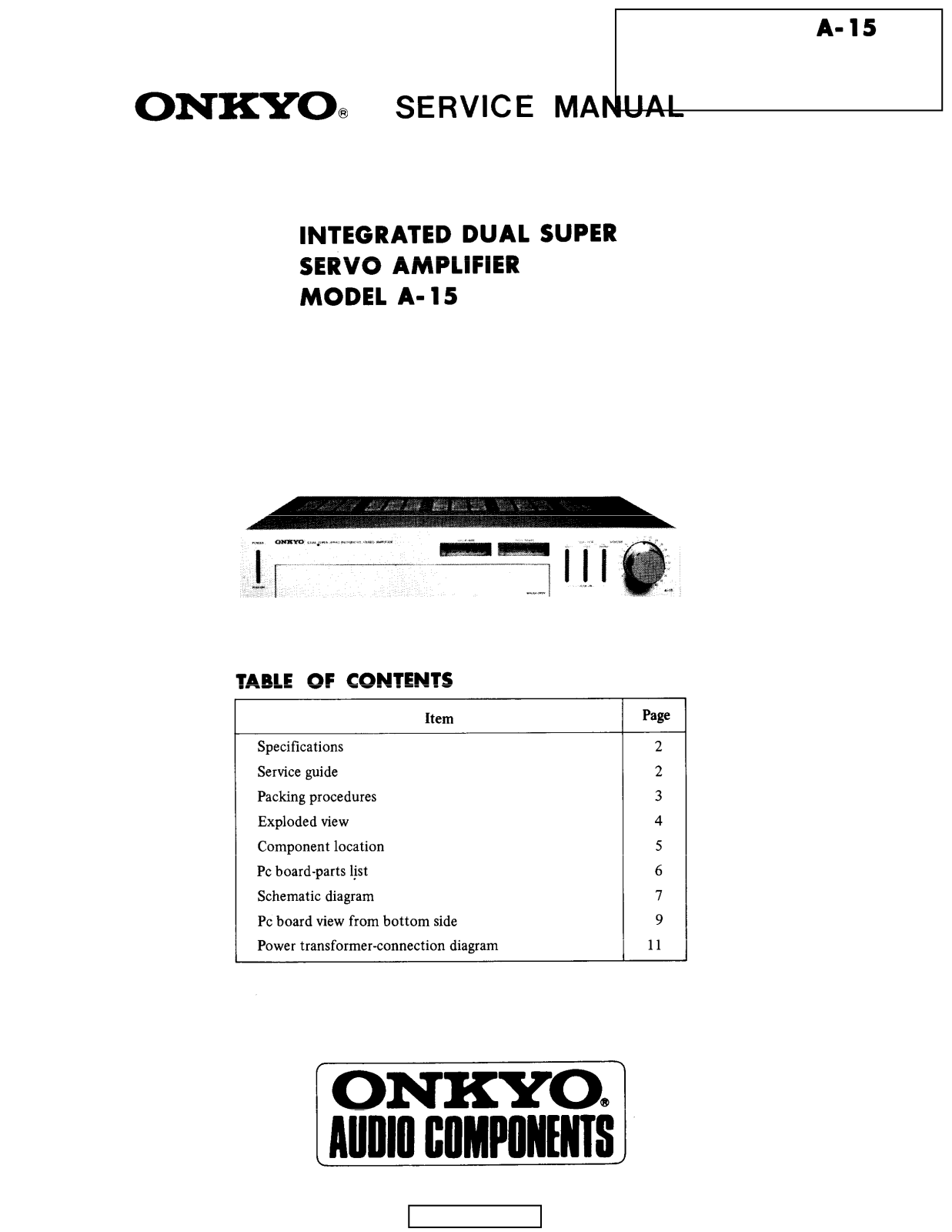 Onkyo A-15 Service Manual