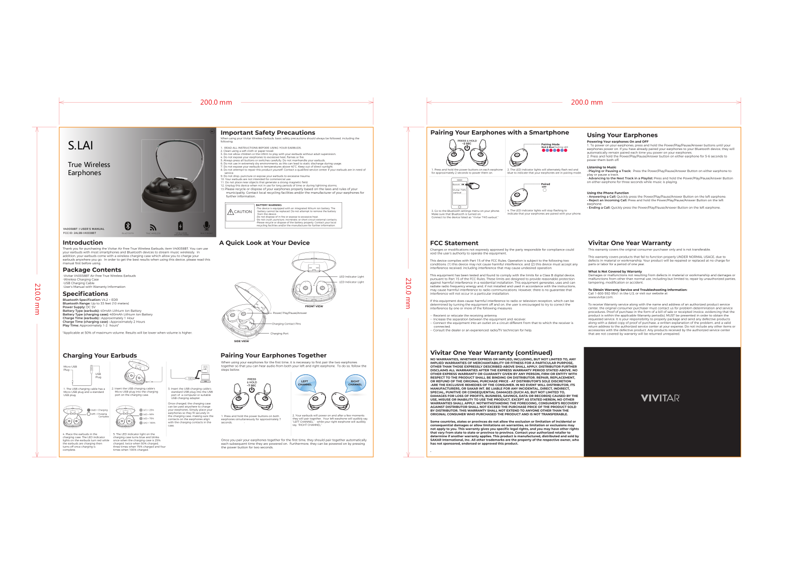 SHENGLAI TECHNOLOGY V40038BT User Manual