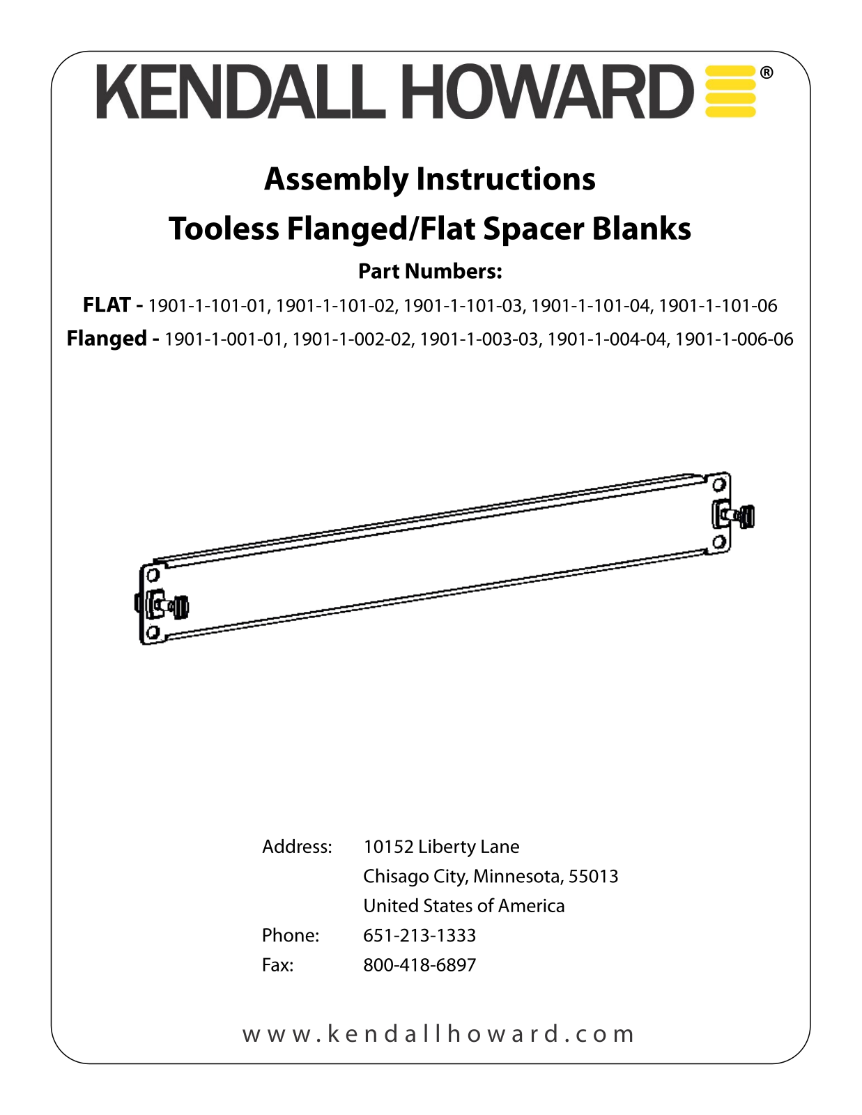 Kendall Howard 1901-1-101-0x User Manual