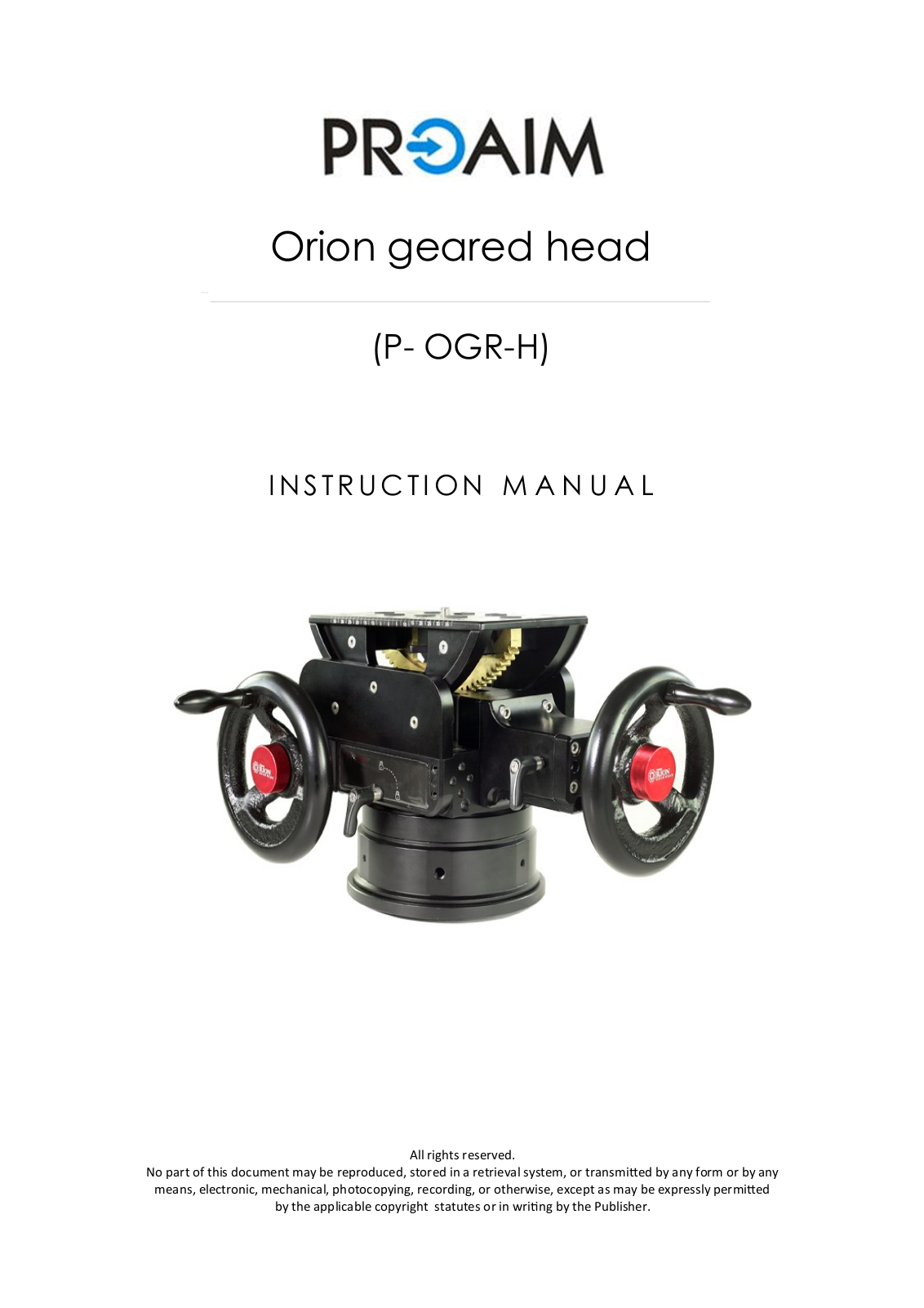 PROAIM P-OGR-H Instruction Manual