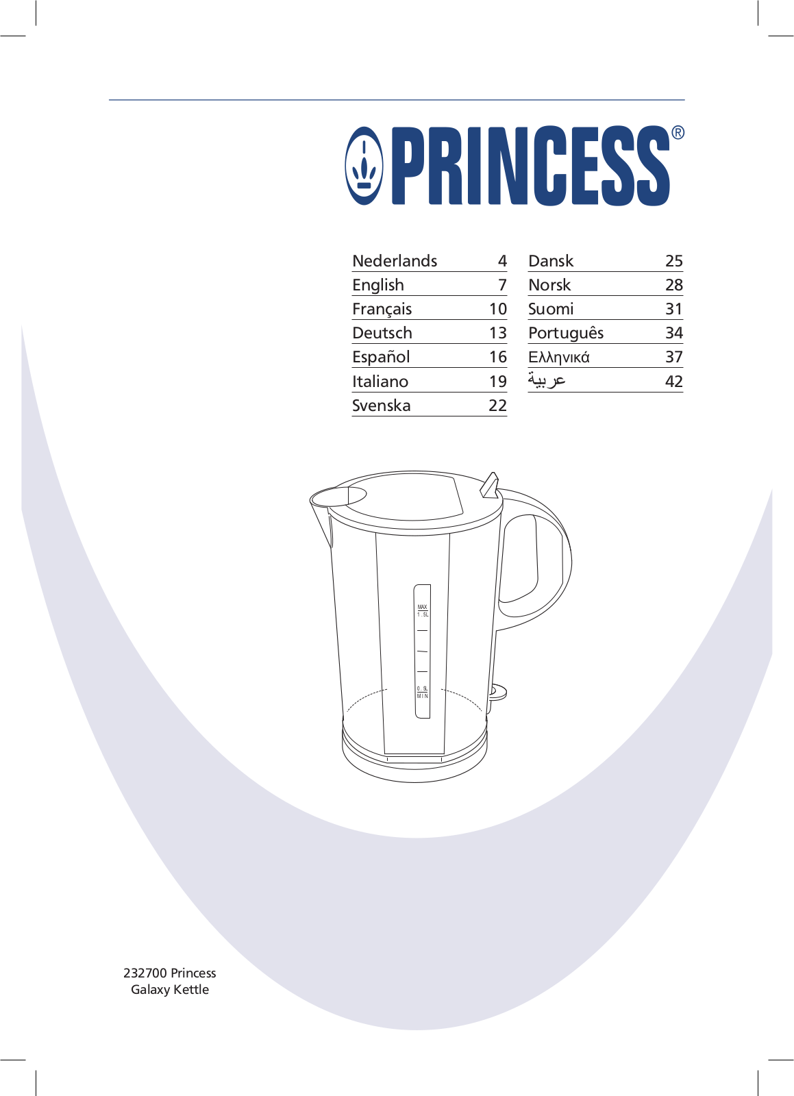 Princess 232700 Galaxy User Manual