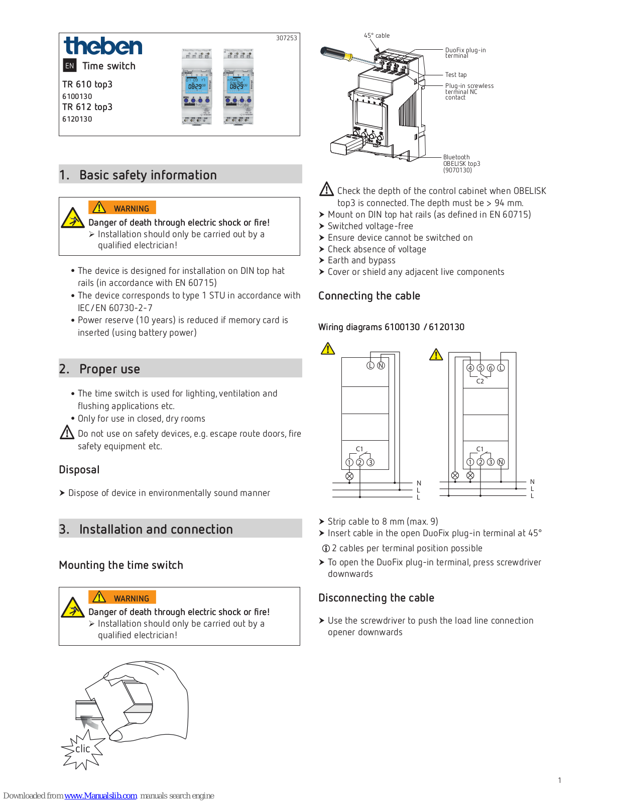 Theben 6100130, 6120130, TR 612 top3 User Manual