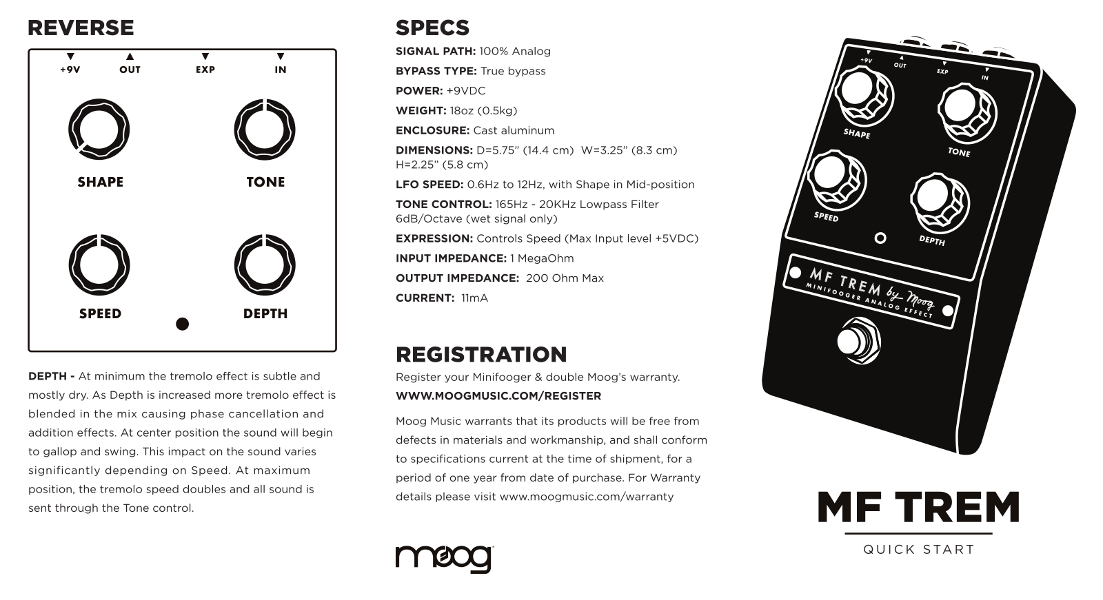 Moog MF Trem Quick Start Guide