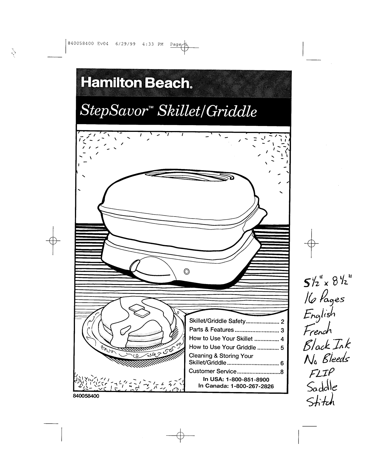 Hamilton Beach Elecrric Skillet User Manual