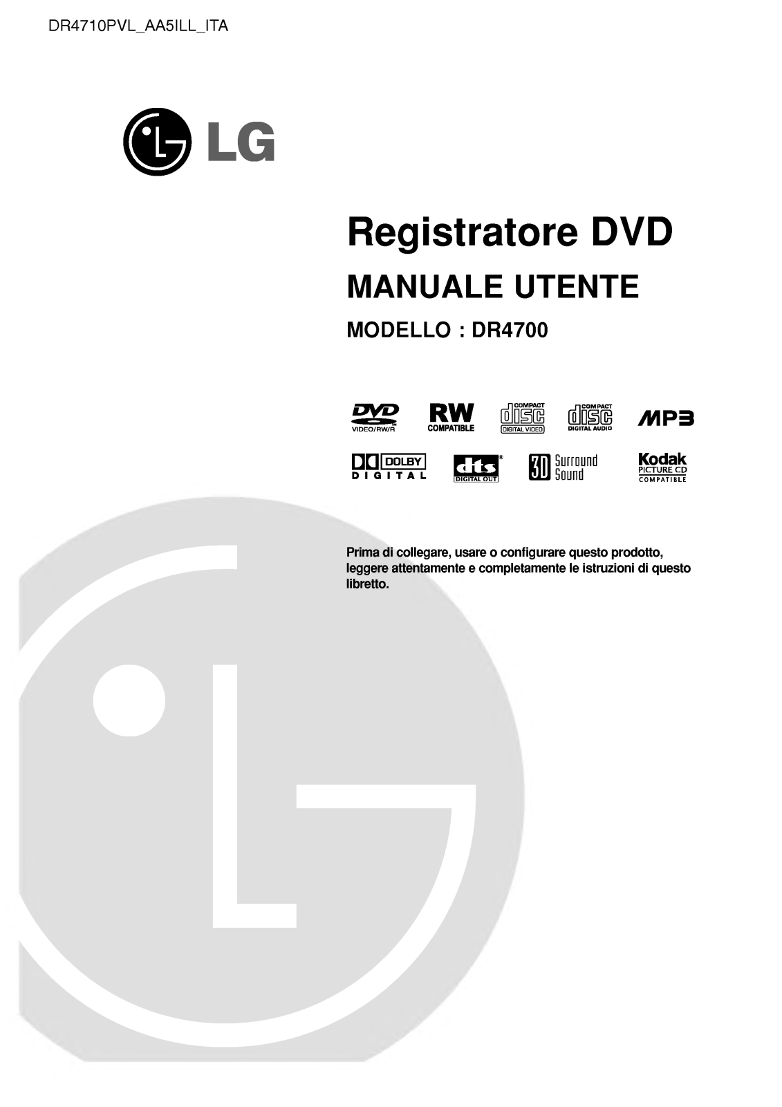 Lg DR4700 User Manual