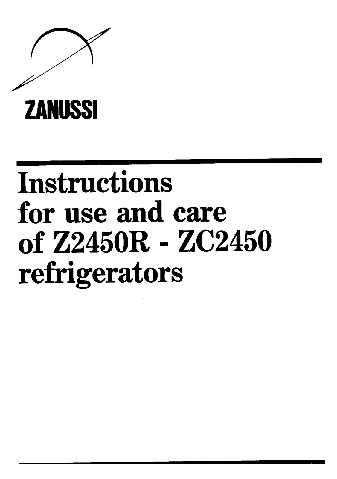 Zanussi Z2450R User Manual