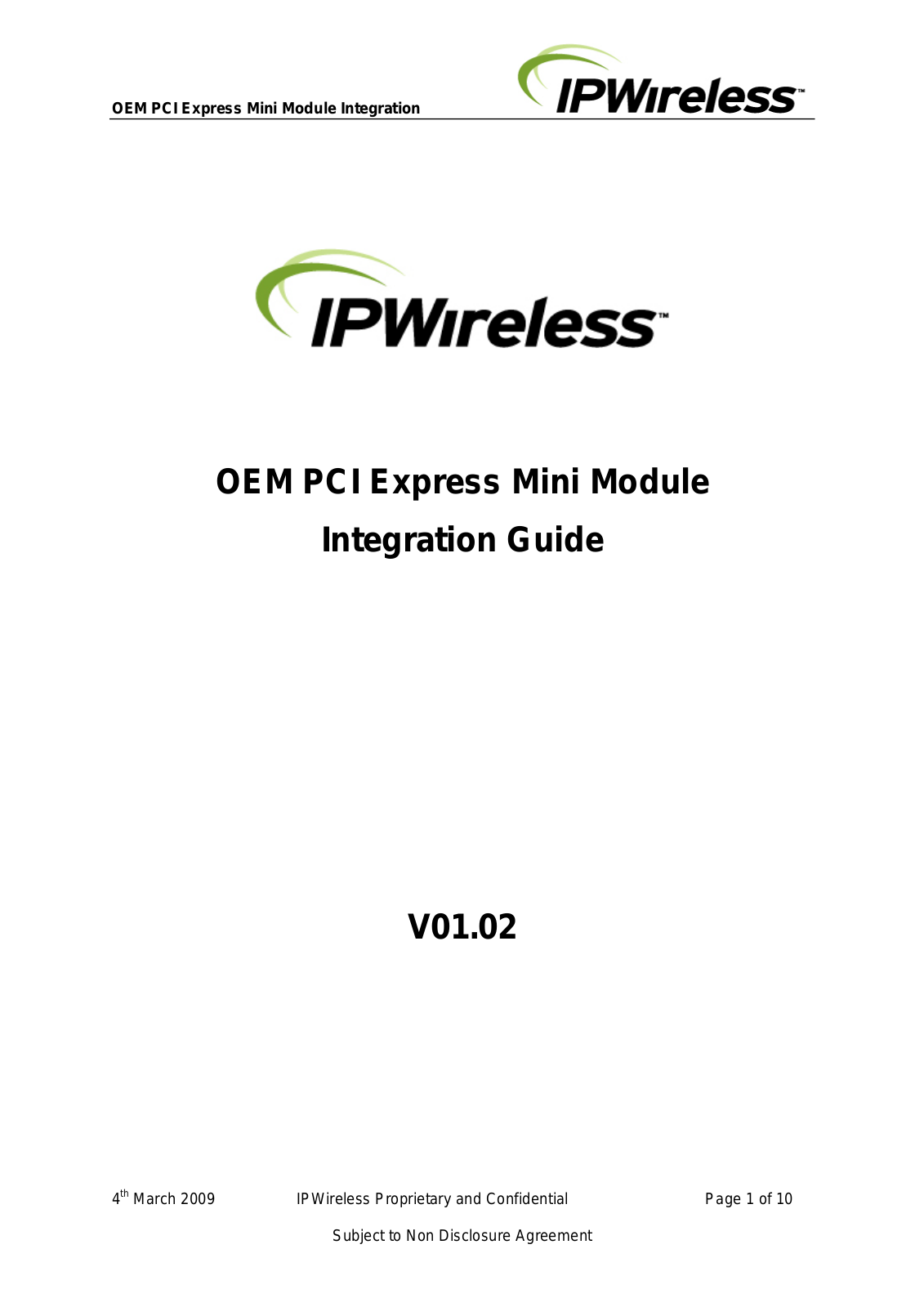 Panasonic 9TGWW11A Module Integration guide