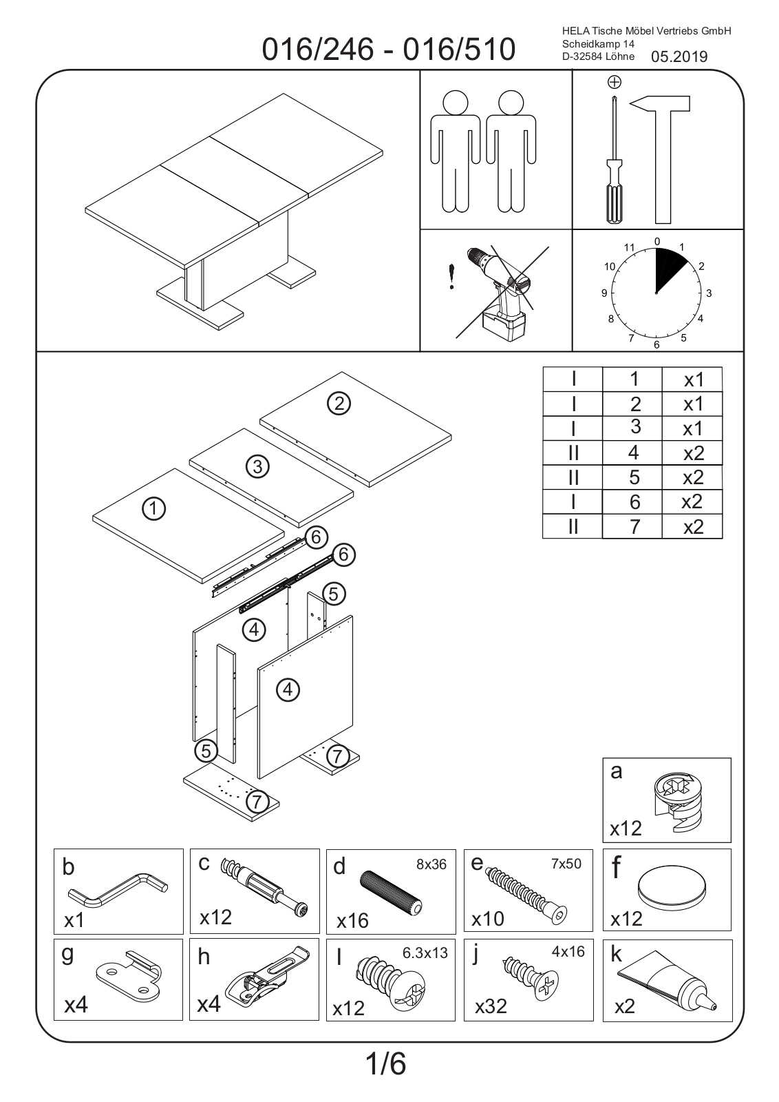 HELA WIEBKE Assembly instructions