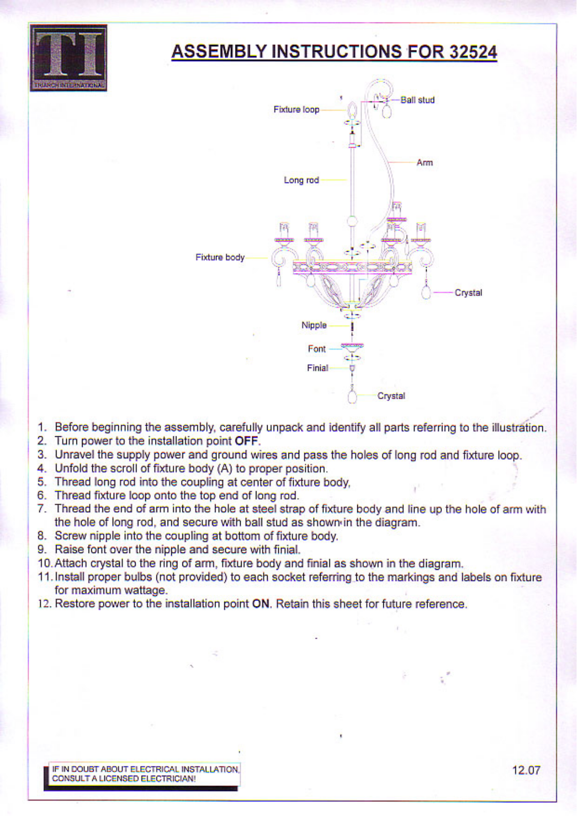 Triarch 32524 User Manual